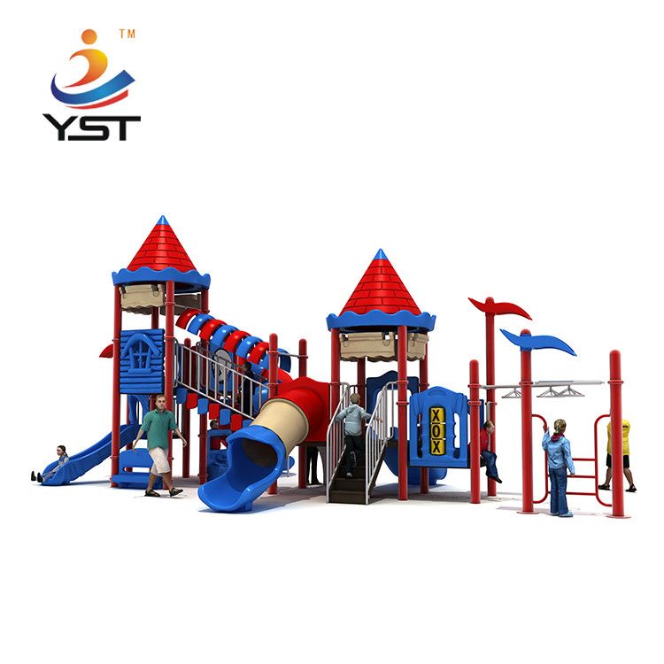 PVC Coated Kids Playground Slide Galvanized Backyard Swing Sets