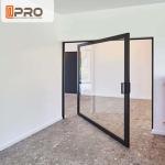 Living Room Bedroom Large Aluminum Pivot Doors Anti - Burglar Sound Insulation