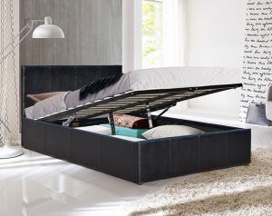 Wholesale Black Faux Leather Storage Bed Frame Modern Design Queen Size from china suppliers