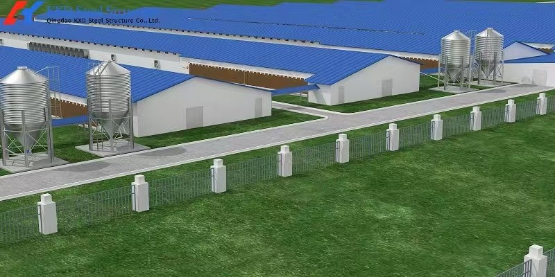 Broiler Poultry Prefab Houses Steel Structure Fully Automated Chicken Farming Equipment