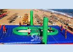 Commercial grade adults big inflatable bossaball court with center trampolines