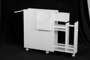 Wholesale Wooden Narrow Storage Cabinet With Pull Out Drawer , Freestanding Bathroom Storage from china suppliers