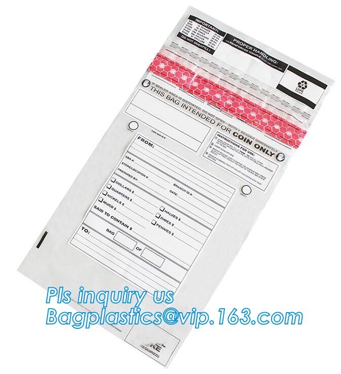 security deposit bags bank deposit bags cash deposit bags, general bank plastic deposit bags supply, Coin and Bank Note