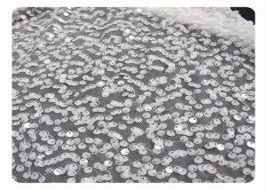Wholesale Eco-Friendly Beaded Lace Fabric with White Shining Sequins CY-XP0003 from china suppliers