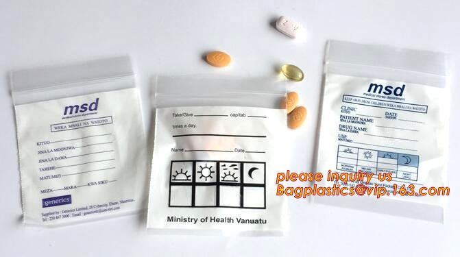Medical Zipper Bag/LDPE Medical zipper bag/Medicine zipper Bag, writable medical Zip lockk pills capsule packaging bag zip