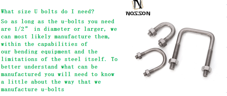 Stainless Steel ZINC Finish M2-M12 Carbon Steel U Bolt Fastener for Metric Applications and High Tensile Strength