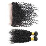 Raw Double Weft Brazilian Curly 360 Frontal Closure Water Wave Human Virgin Hair