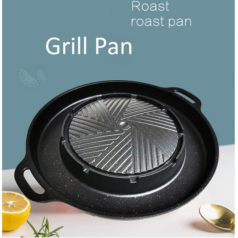 Korean Style Square Stovetop Grill Pan Aluminum Non Stick Smokeless Barbecue Stovetop Plate