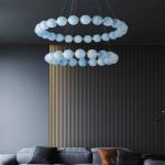 Customized Living Room Chandelier Restaurant Hotel Lobby Pearl Necklace