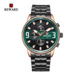 IP Coating Color Mens Stainless Steel Watches 2.5D Chronograph Quartz Movement
