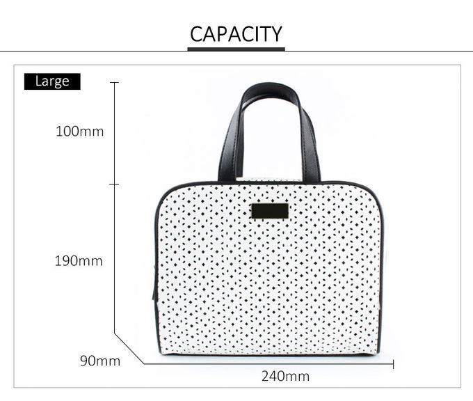 Multifunctional Breathable Hollow Leather Travel Toiletry Bag