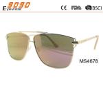2017 fashion metal sunglasses with 100% UV protection lens, suitable for men and