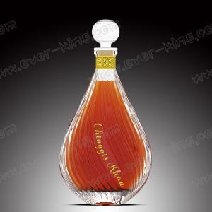Wholesale Round Cork Wine Empty Whiskey Glass Bottle High Capacity Transparent Simple from china suppliers