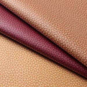 China Litchi Leathaire Fabric 1.2mm Breathable Leather Fabric For Sofas / Cushions on sale