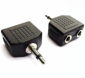 Wholesale Audio Cable Connectors , 3.5mm Mono Male to Dual Port 3.5mm Mono 2 Female Splitter Adapter from china suppliers