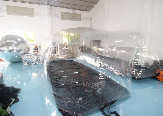 Transparent PVC 5x2x1.8m Inflatable Car Capsule With Filter