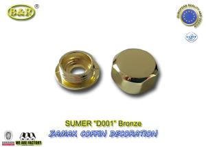 Wholesale coffin ornamental gold color coffin fitting D001 metal zamak screw cap cache-vis dia. 2cm from china suppliers