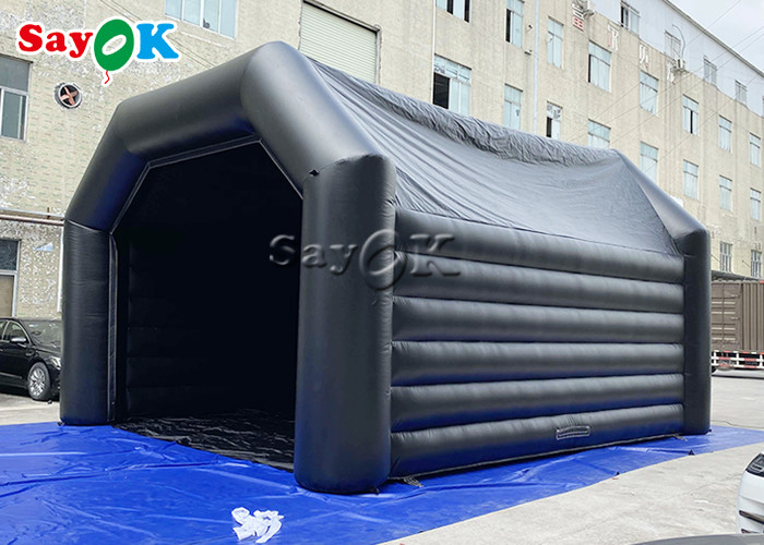 Outdoor Party Tent Customized Black 0.4mm PVC Inflatable Dome Tent For Events