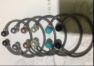 Wholesale (B-120) Fashion Design Women Jewelry Silver Cable Bracelet with Pearl Beads from china suppliers