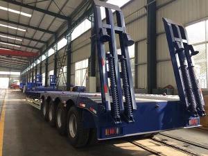 Wholesale 60T Low Bed Semi Trailer 17m 4 Axle Lowbed Semi Trailers from china suppliers