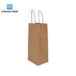 UV Coating Recycled Kraft Shopping Bags Lightweight Reusable