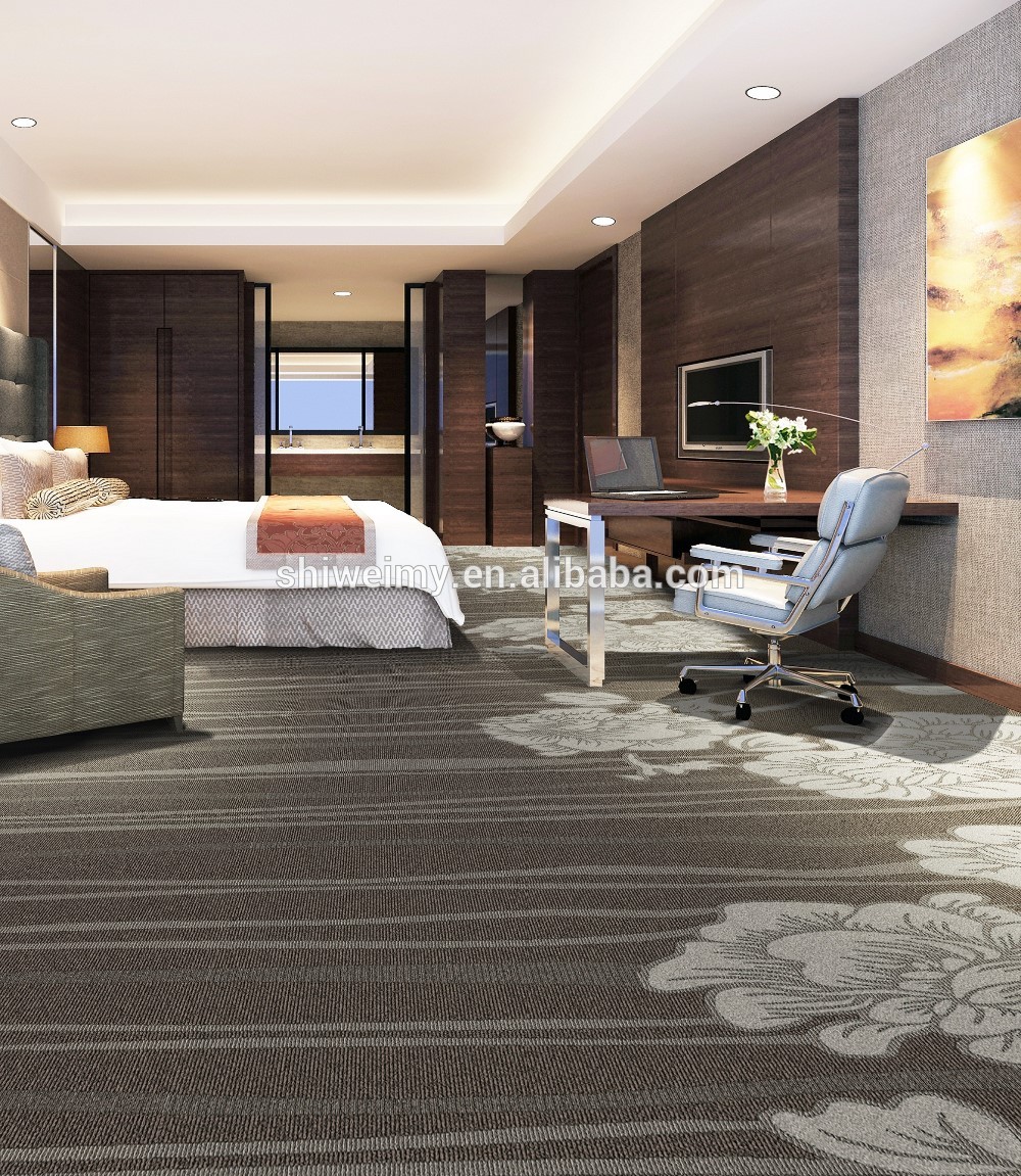 Wool carpets, High cut low pile blend jacquard carpets from bedroom