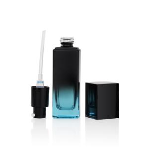 Wholesale Square Frosted OEM Lotion Glass Bottles Black Painting For Cosmetic from china suppliers