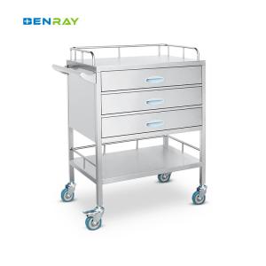Wholesale Hospital 3 Drawers Stainless Steel Medical Medicine Trolley from china suppliers
