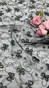 Wholesale For Ladies Luxary Flower Sequin Embroidery Fabric Lace Fabric For Wedding And Birthday Occasions from china suppliers