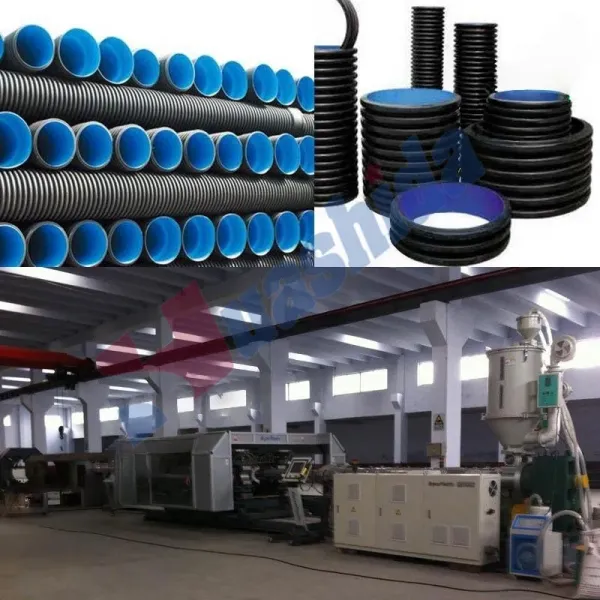 Single-Screw HDPE Double Wall Corrugated Pipe Extruder 120kg/h