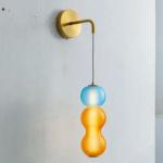 Scandinavian glass pendant lights Minimal colorful lampshade bedside lamp(WH-AP