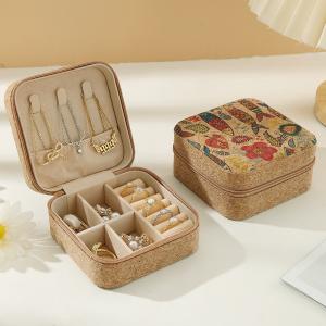 Wholesale ORIGINAL PREMIUM CORK JEWELRY BOX PORTABLE TRAVEL EARRINGS RING NECKLACE STORAGE BOX from china suppliers