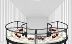 Round Curved Jewelry Display Cabinet Oval jewellery glass counter Custom