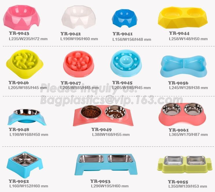Double stainless steel dog bowl pet cat feeder water food dog bowl, No-Spill and Non-Skid Stainless Steel Pet Bowls Dog