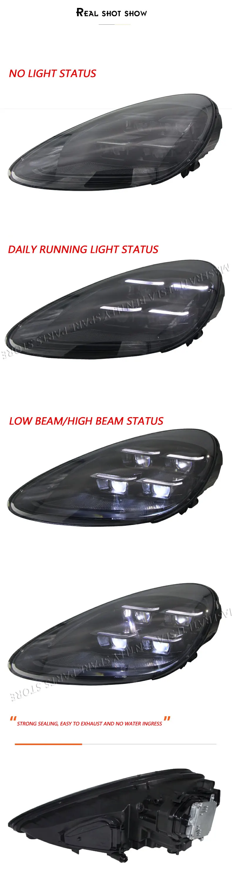 For Porsche Cayenne 2011-2018 LED Matrix Headlights Assembly 958.1 958.2 Upgrade 2024 Front Head Lights Car Lamp Accesso
