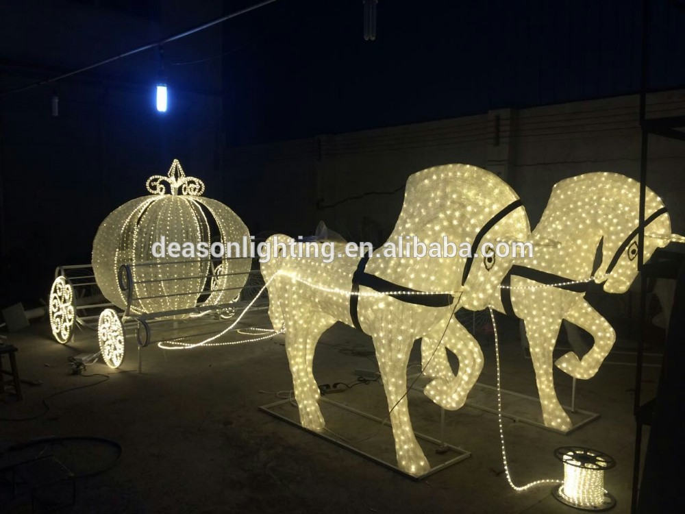 led outdoor christmas decoration horse carriage