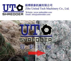 Wholesale full anutomatic fishing net shredder, plastic fishing net crusher, plastic recycling machine - double shaft shredder from china suppliers
