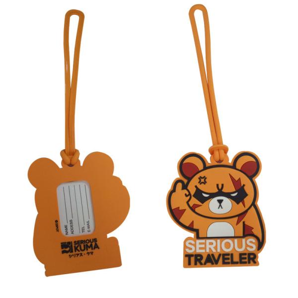 Custom Cartoon Design 3D Embossed Logo Soft Touch PVC Silicone Plastic Luggage
