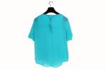 Daily Blue V Neck Ladies Casual Loose Tops 100% Polyester