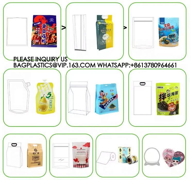 Custom Logo 1kg 5kg Wheat Flour Rice Kraft Paper Plastic Packaging Bags For Packaging