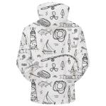 Casual Custom All Over Print Hoodies / Fully Sublimated Hoodies Long Sleeve