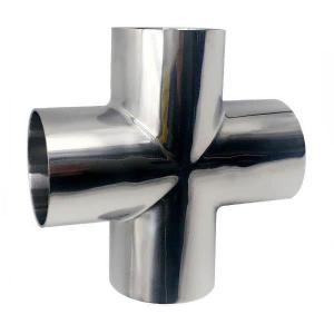 Wholesale Cross Sanitary Butt Weld Fittings Stainless Steel 15 Bar Pressure from china suppliers