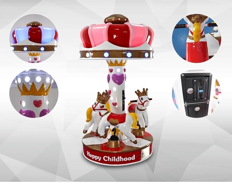 Revolving Coin Operated Carousel Ride , Colorful Arcade Games Machines