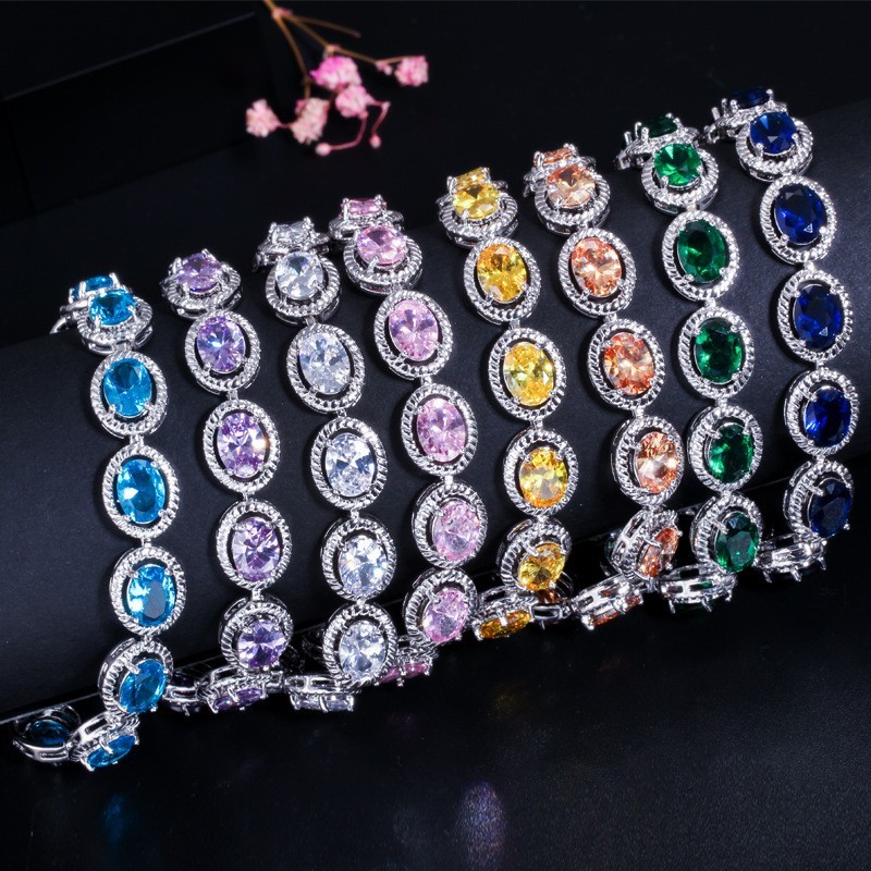 Luxury Bridal Bracelet Bangle Wedding Gift Big Cubic Zircon Vintage Baguette Bracelet Bangle Gold Color Jewelry