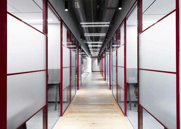 Fast Installation Glass Office Partition Walls Frameless Colorful Frosted Glass