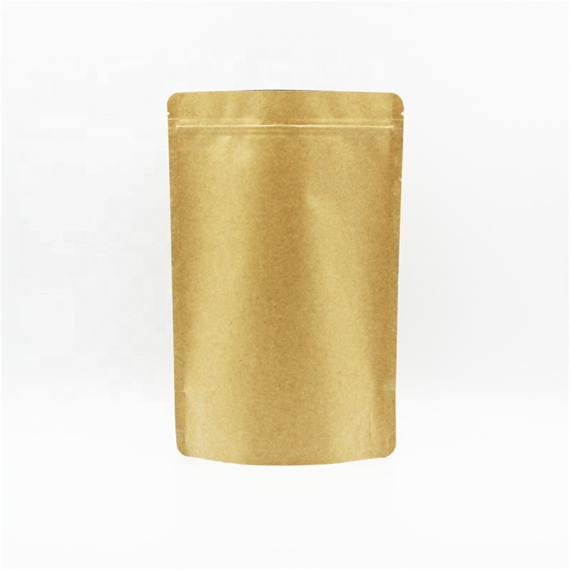 Custom Printing Stand up recycled pp laminated kraft paper bags with Zipper for tea packing