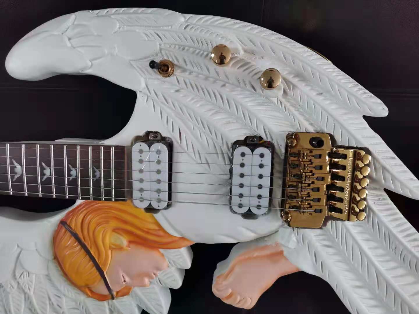 Custom 2021 new design irregular hand carved electric guitar accept OEM
