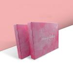 Customizable Pink Gold Hot Stamp Logo Clothes Cardboard Mail Box Cardboard