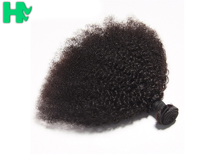 Black Natural Human Hair Extensions , 100% Virgin Peruvian Kinky Culry Hair
