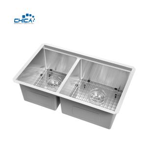 Wholesale Handmade Kitchen Sink Topmount Kitchen Sink Double Bowl Kitchen Sink Stainless Steel Kitchen Sink from china suppliers